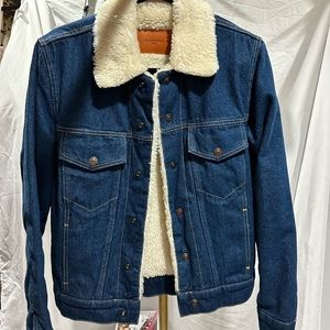 Sandro Unisex Denim Shearling Trucker Jacket